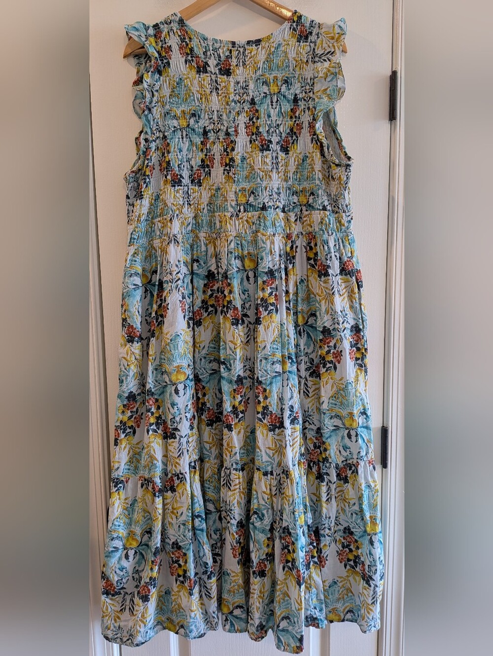Anthropologie Peregrine Midi‎ Dress Floral Tiered Bohemian Cottagecore Size 2X - Picture 9 of 15